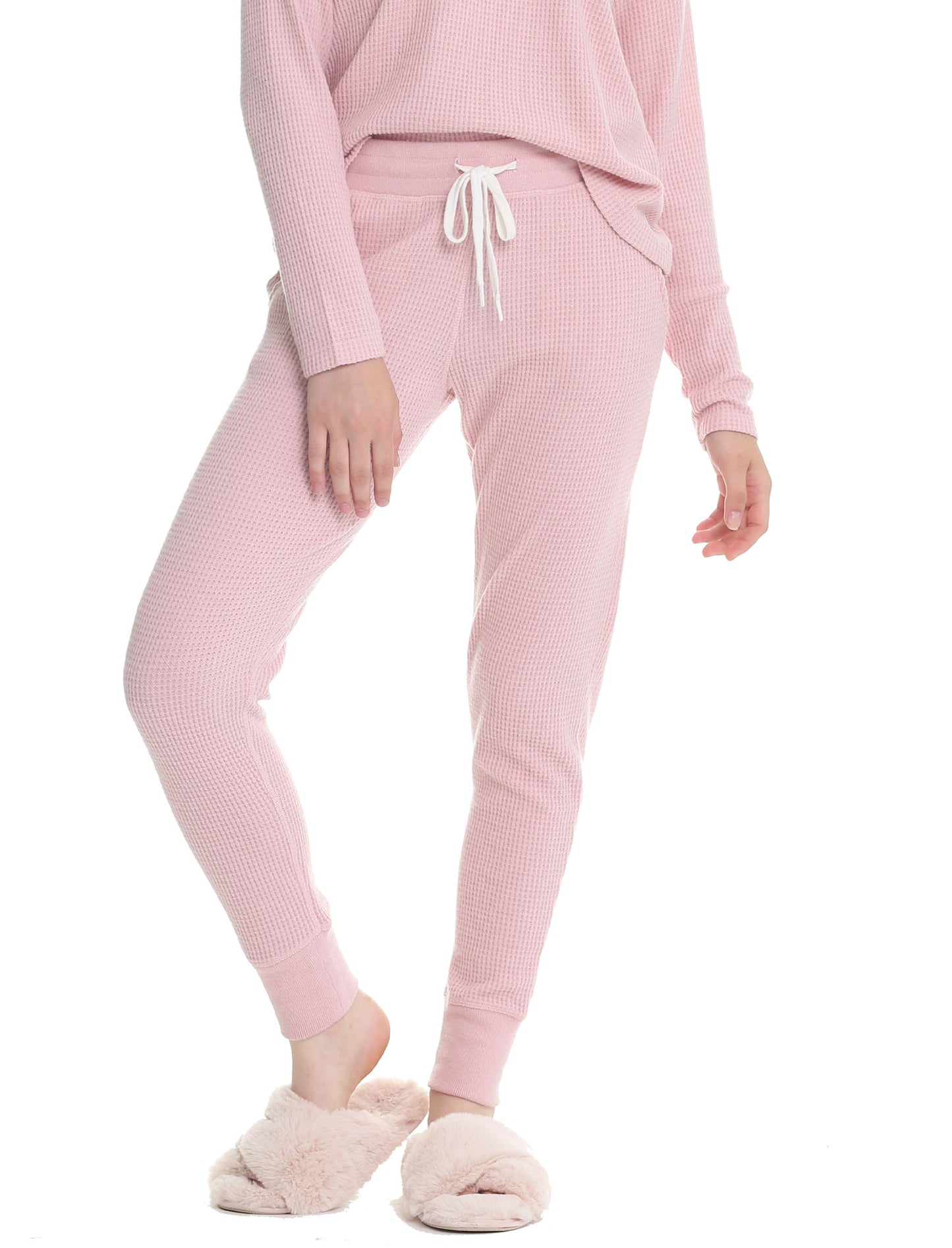 Super Soft Waffle Jogger in Pink