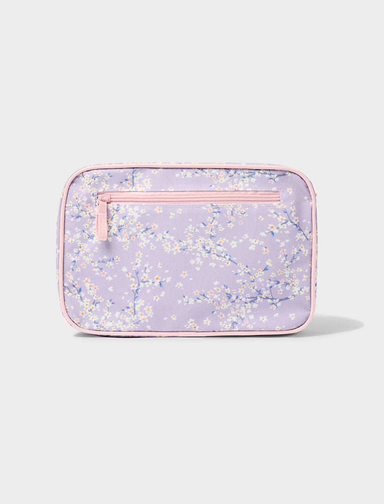 PAPINELLE LARGE deals BUBBLE PINK FLORAL COSMETIC BAG