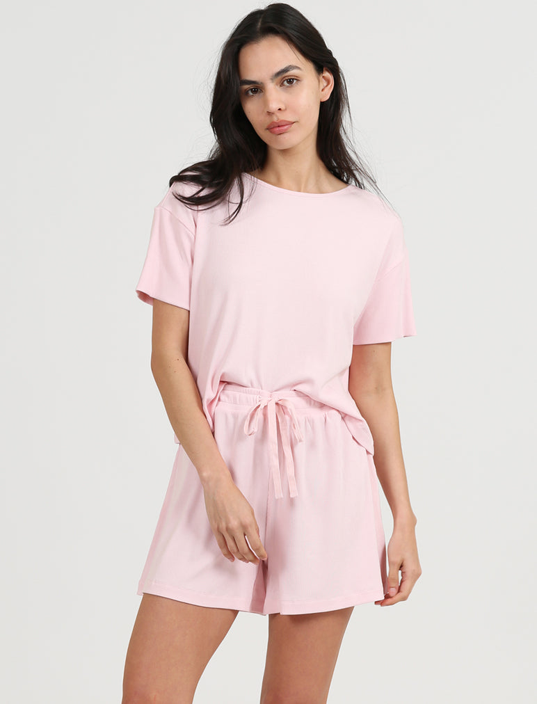 Luxe Rib Soft Touch Tee and Boxer Set