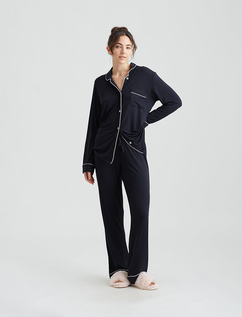 Papinelle  Modal Soft Kate Full Length PJ in Black – Papinelle Sleepwear US