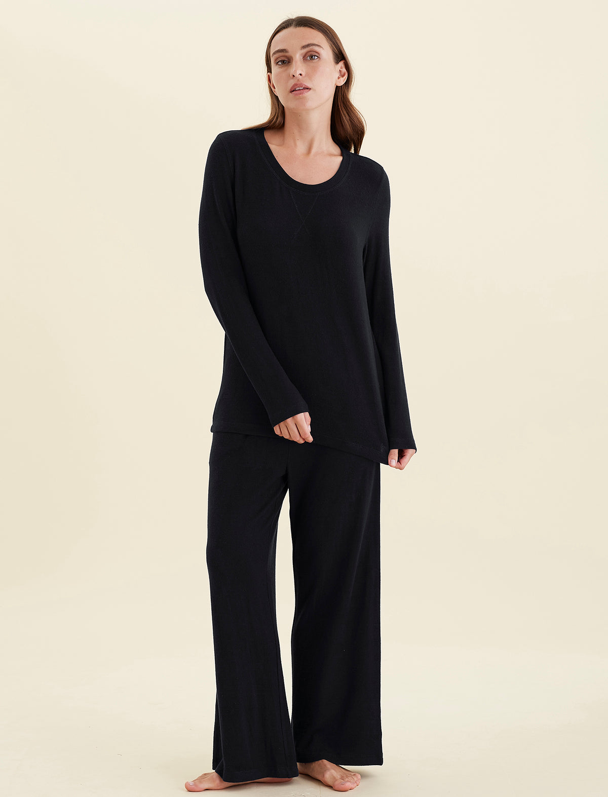 Feather Soft Long Sleeve Top & Wide Leg Pant Set