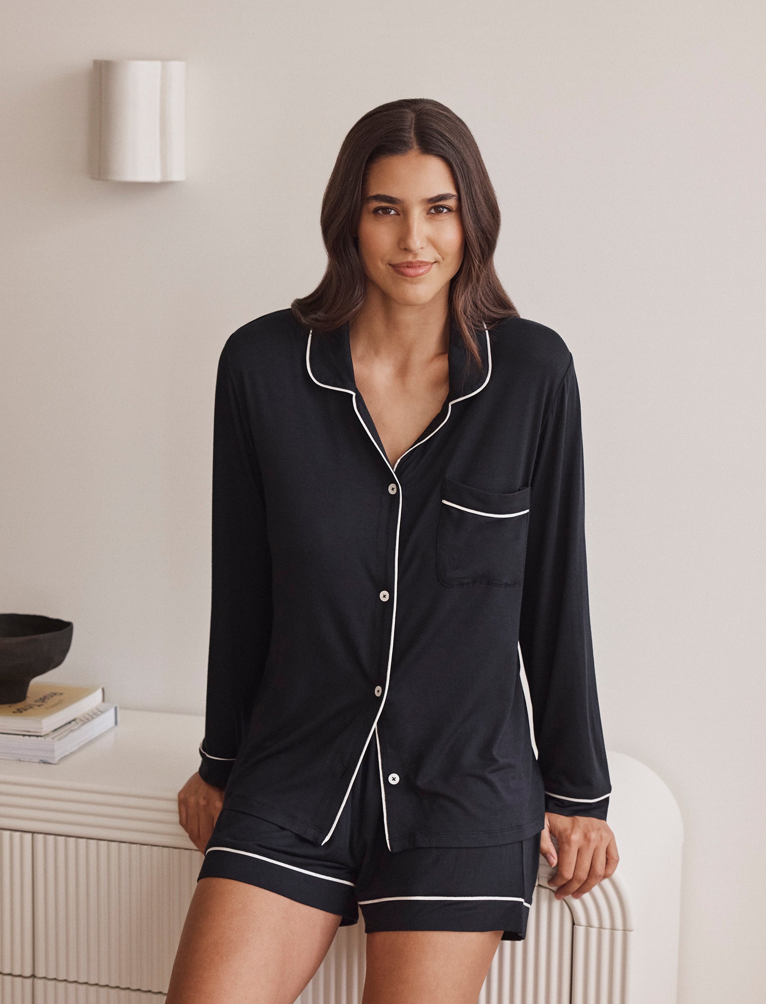 Kate Modal Long Sleeve Top and Boxer Set