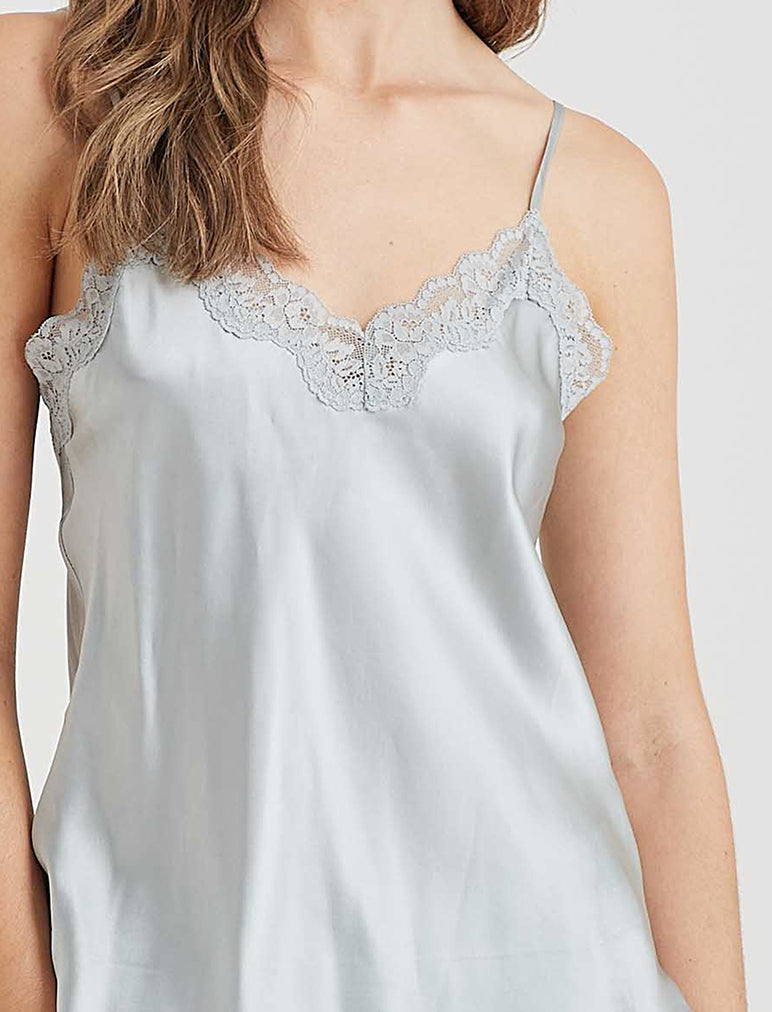 Camille Silk Lace Cami and Boxer Set in Sage – Papinelle Sleepwear US