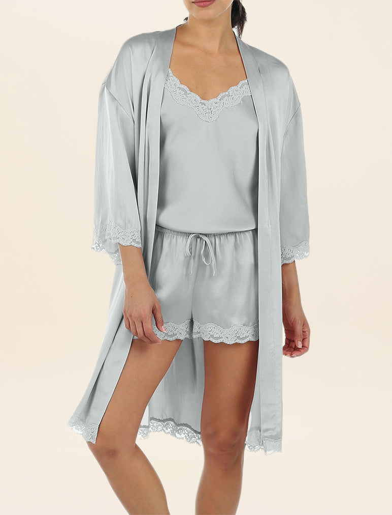 Camille Silk Lace Robe