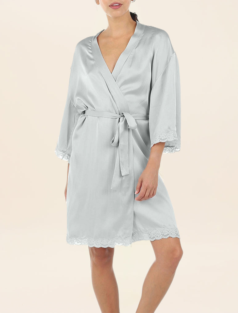 Camille Silk Lace Robe