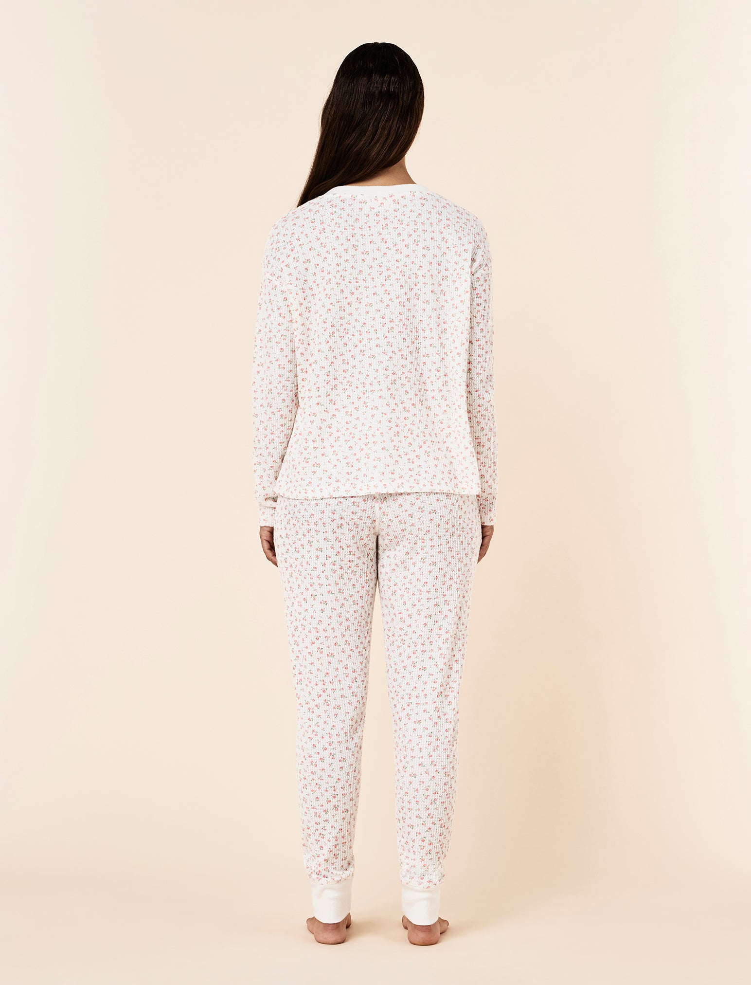 Super Soft Waffle V-Neck Long Sleeve Top & Jogger Set