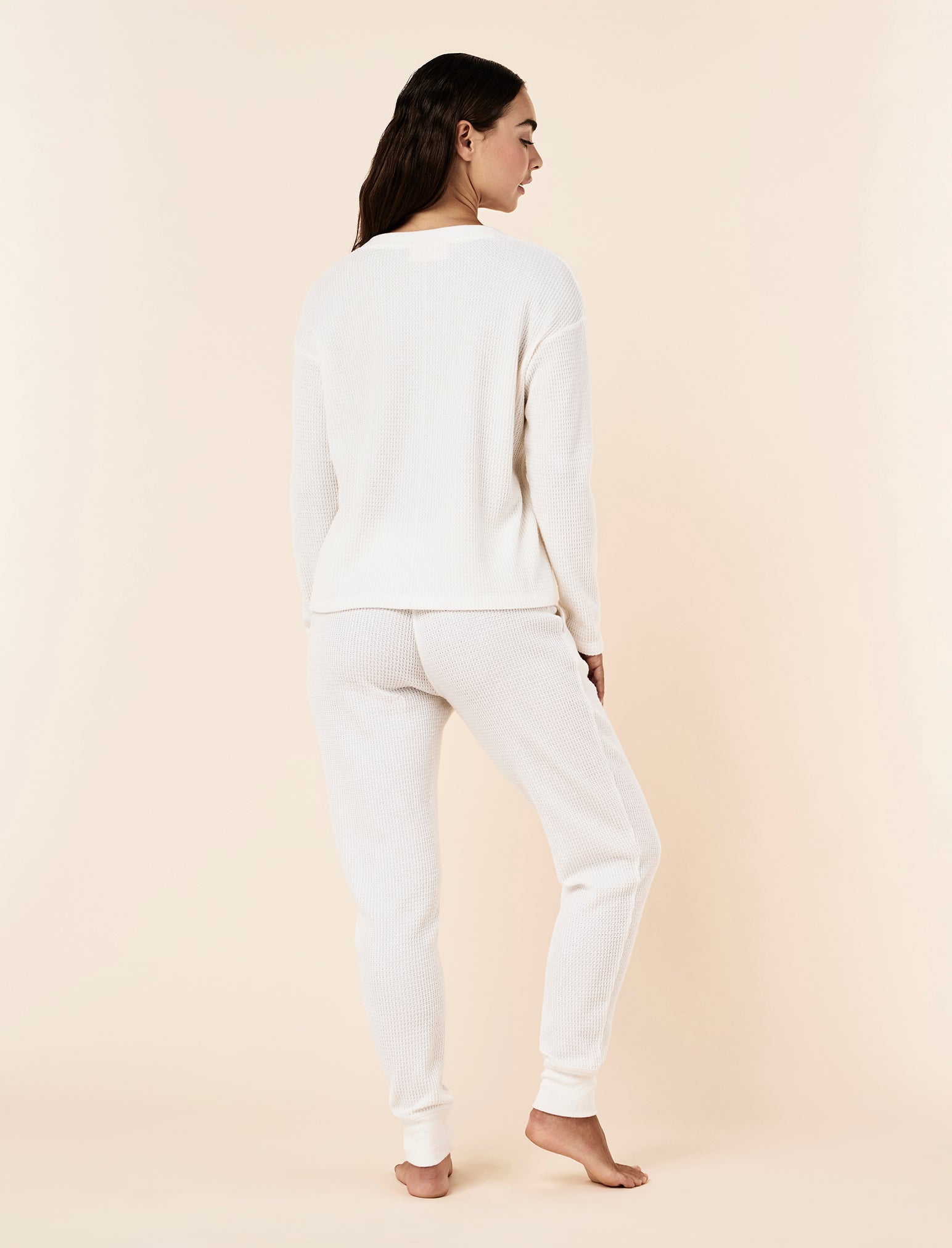 Super Soft Waffle V-Neck Long Sleeve Top