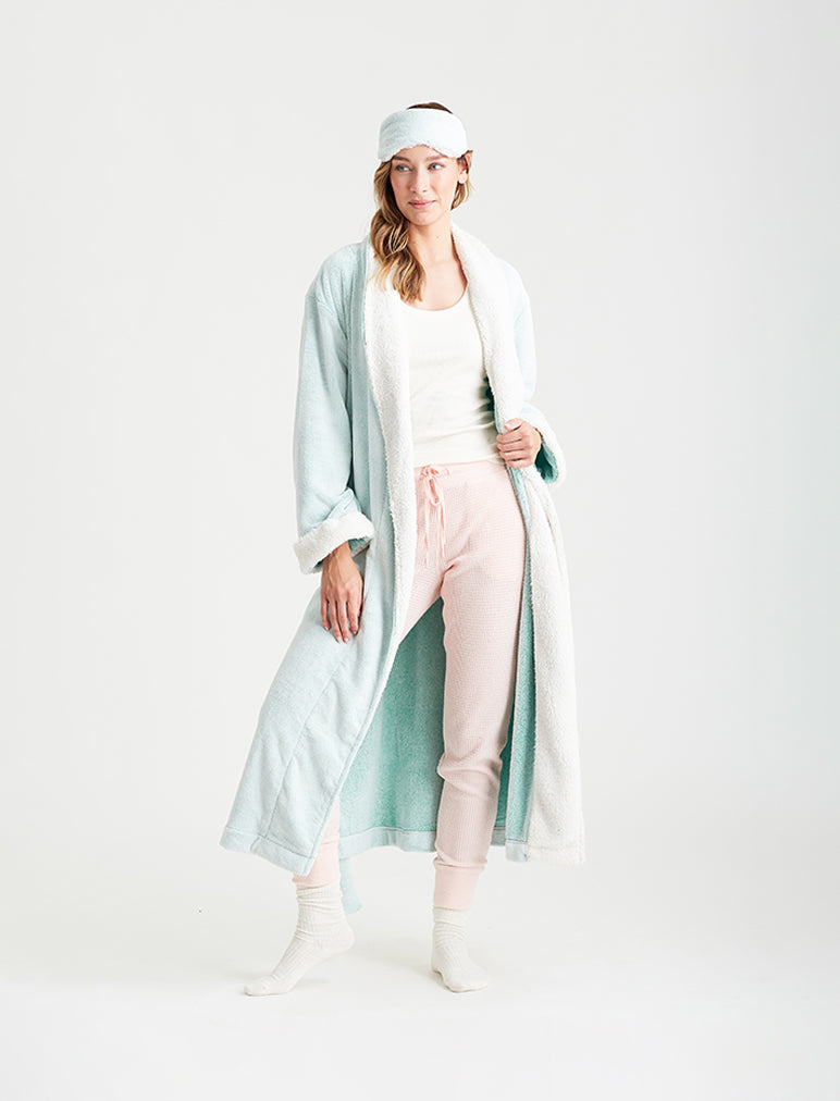 Plush Sherpa Robe & Sleep Mask