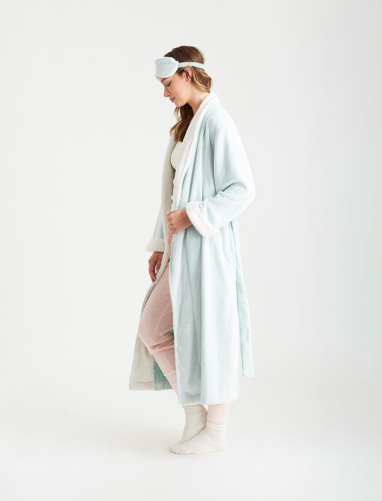 Plush Sherpa Robe & Sleep Mask