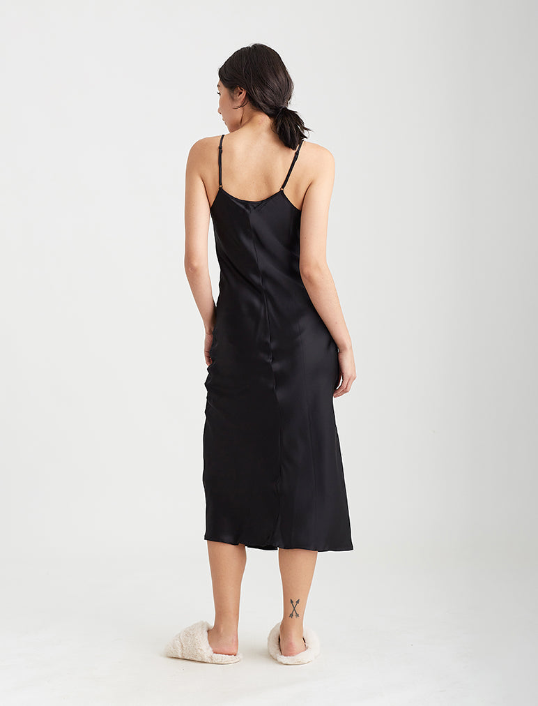 Papinelle  Pure Silk Slip Nightgown in Black – Papinelle Sleepwear US