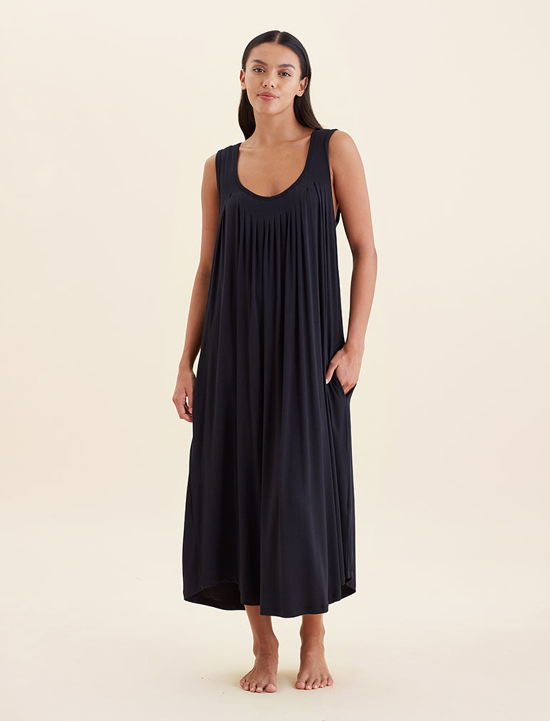 Kate Modal Soft Pleat Front Maxi Nightgown