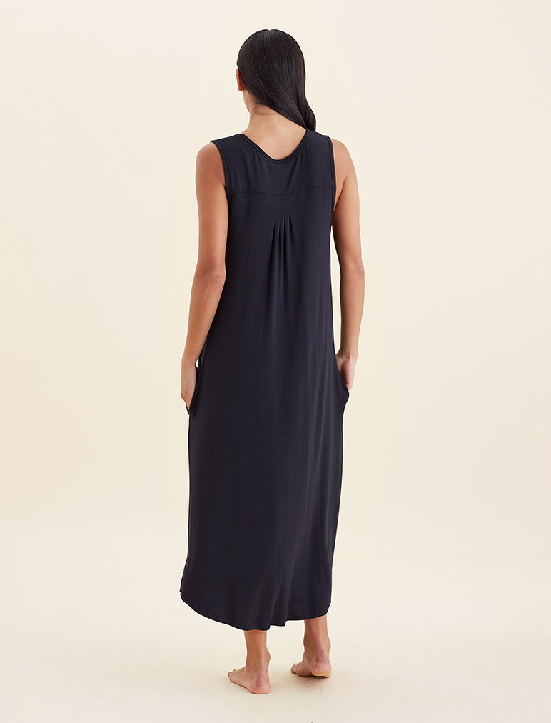 Kate Modal Soft Pleat Front Maxi Nightgown