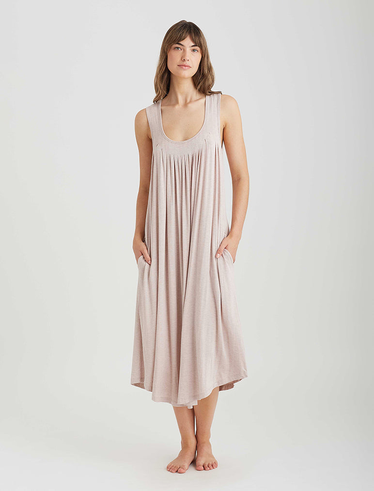 Kate Modal Soft Pleat Front Maxi Nightgown