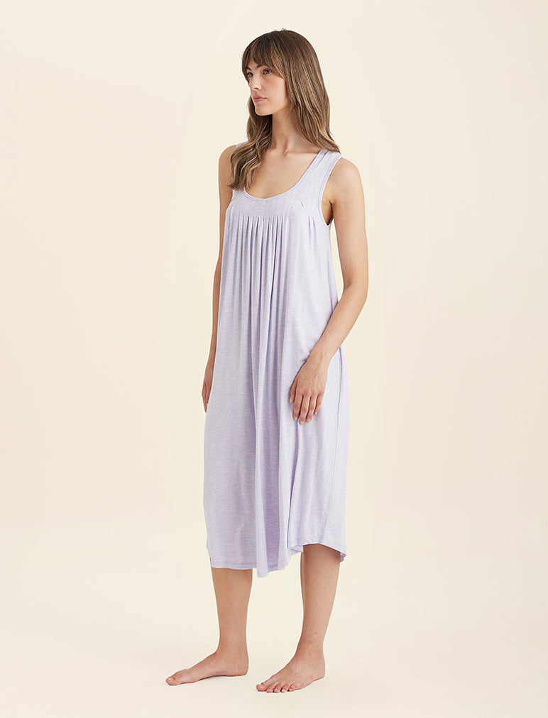 Kate Modal Soft Pleat Front Maxi Nightgown