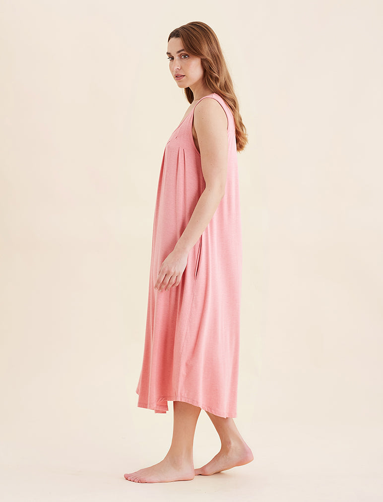 Kate Modal Soft Pleat Front Maxi Nightgown