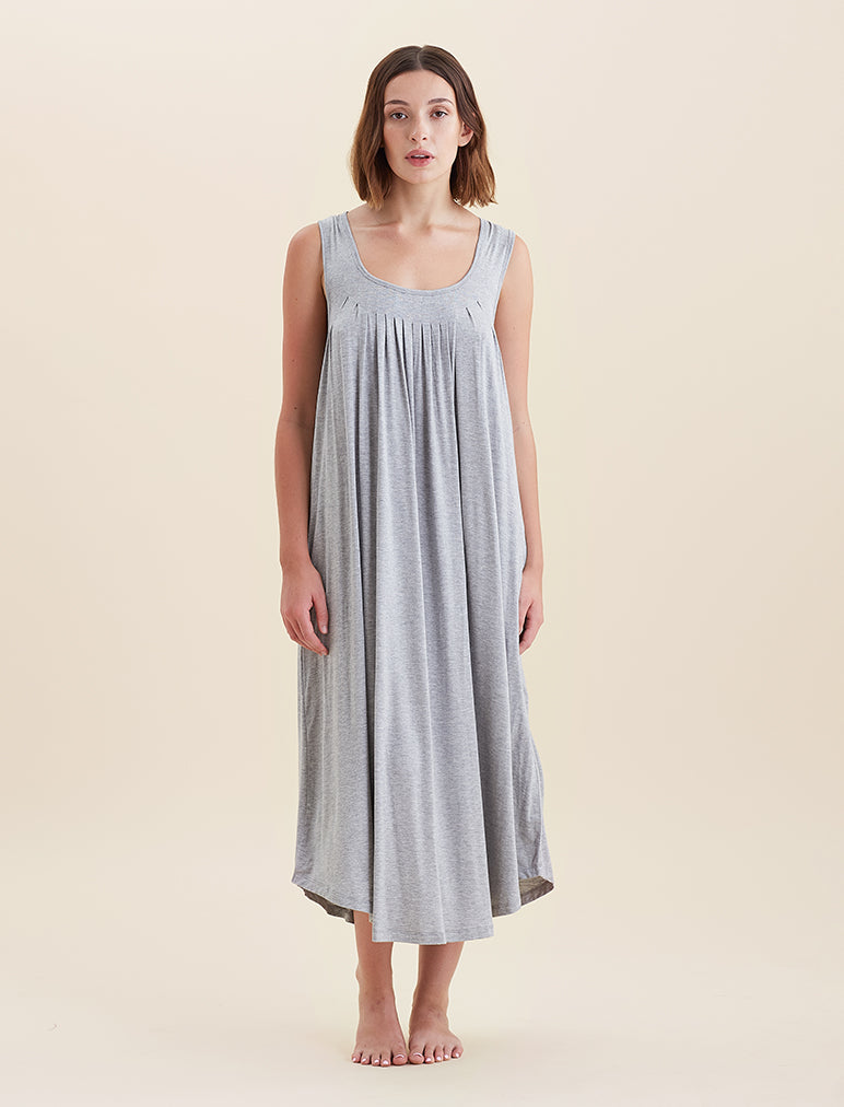 Kate Modal Soft Pleat Front Maxi Nightgown