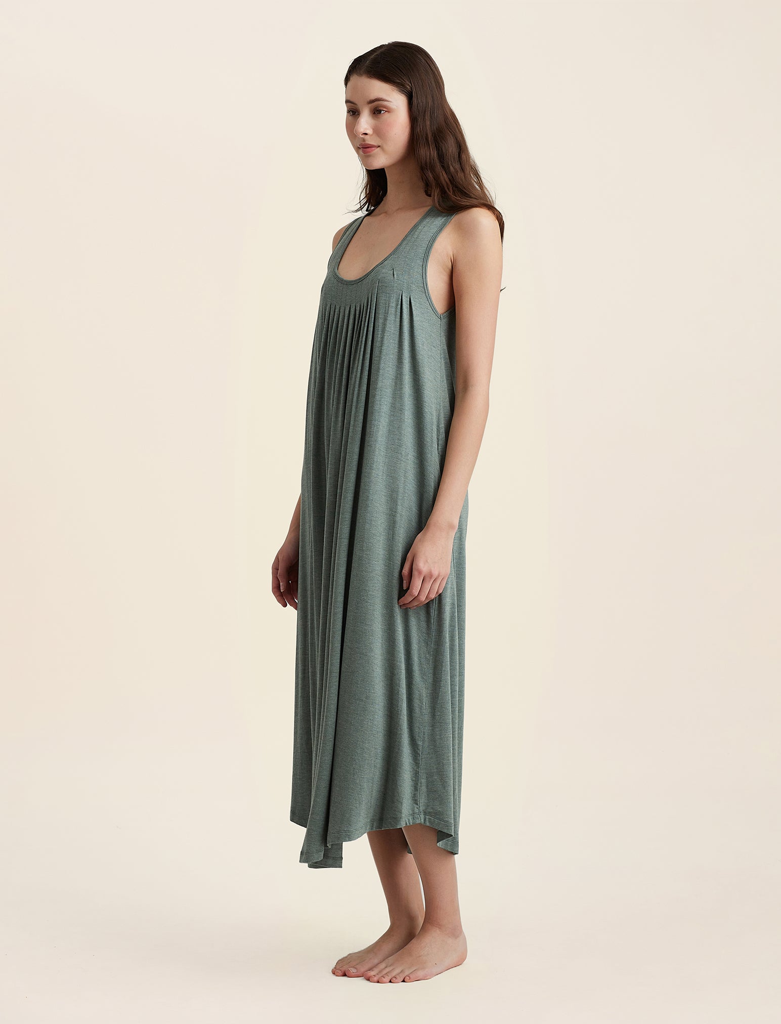 Kate Modal Soft Pleat Front Maxi Nightgown