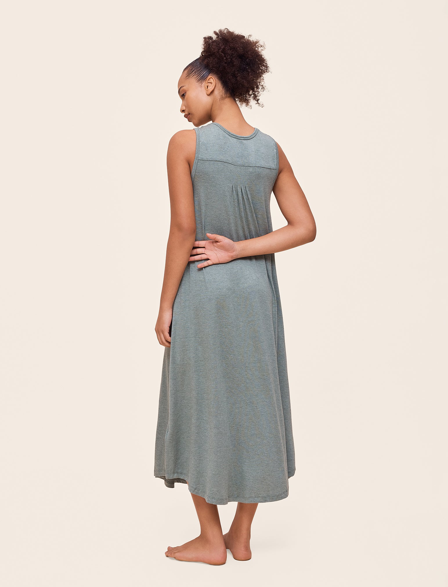 Kate Modal Soft Pleat Front Maxi Nightgown