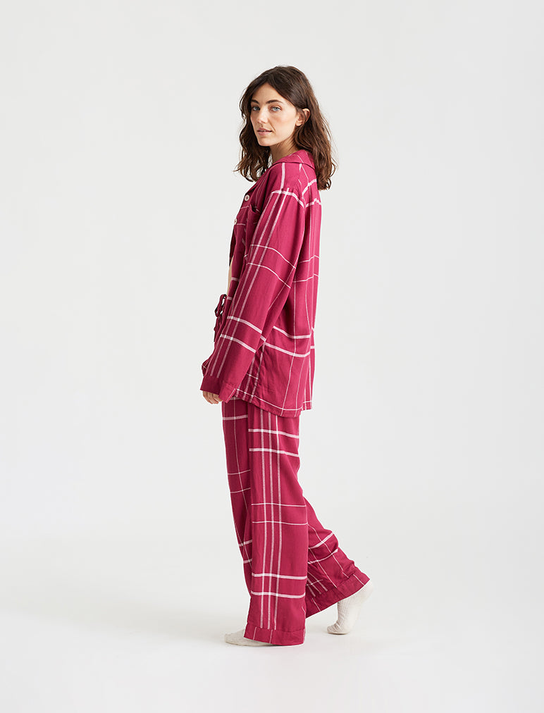 Pink plaid online pajamas