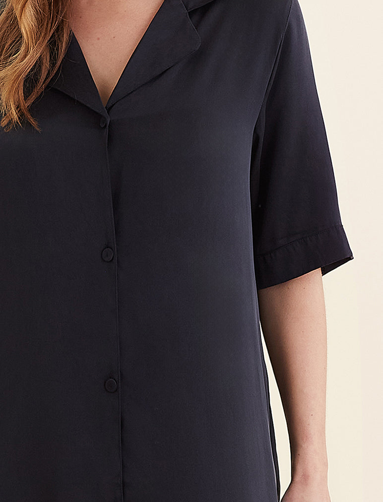 Audrey Silk Short Sleeve Nightshirt