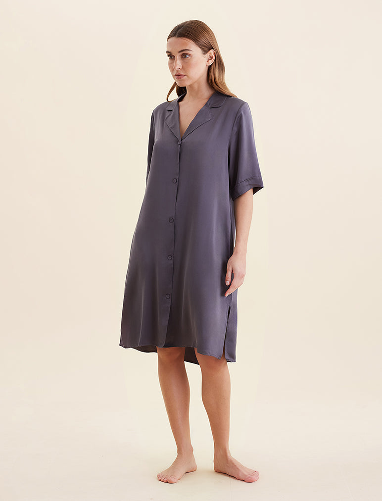 Audrey Washable Silk Short Sleeve Nightshirt