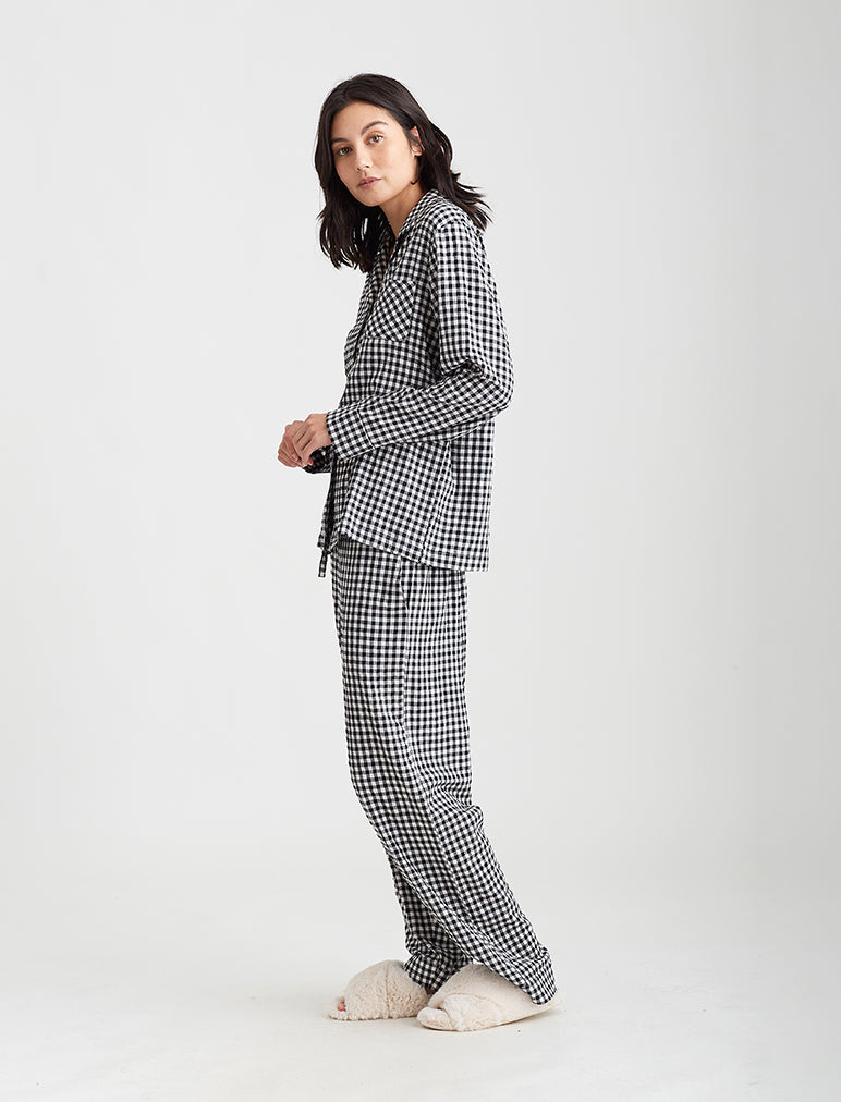 Seersucker Gingham Full Length PJs