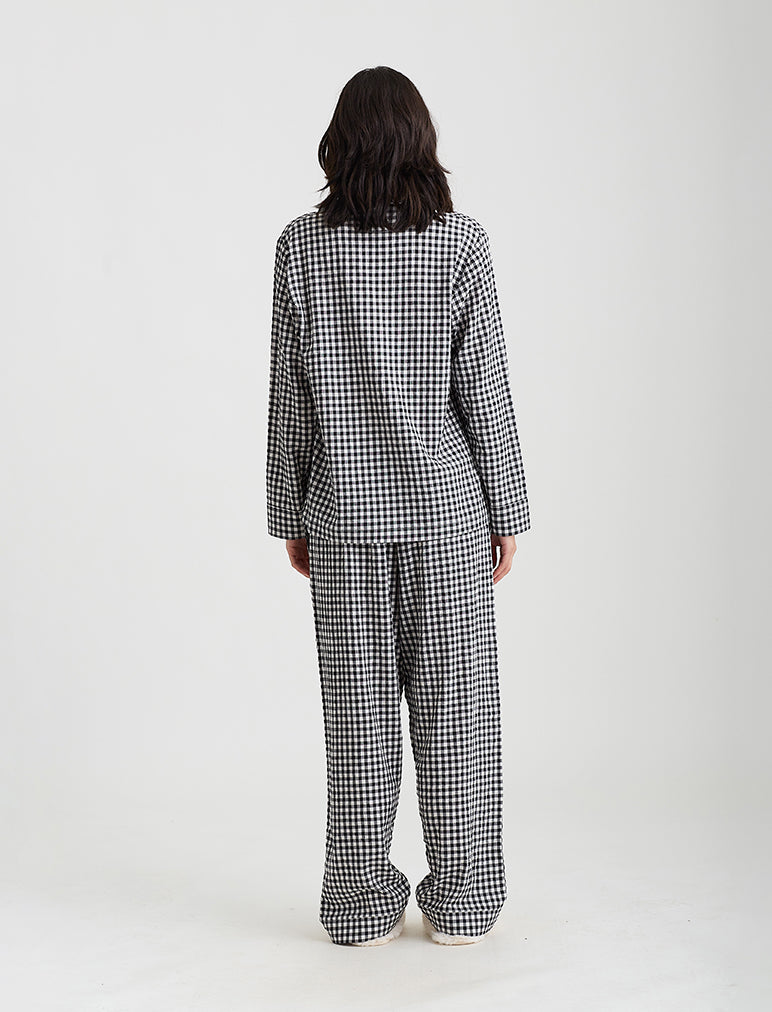 Seersucker Gingham Full Length PJs