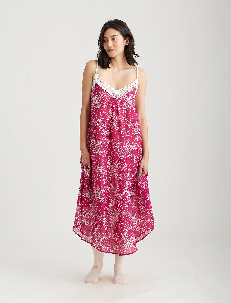 Cheri Blossom Lace Front Maxi Nightie