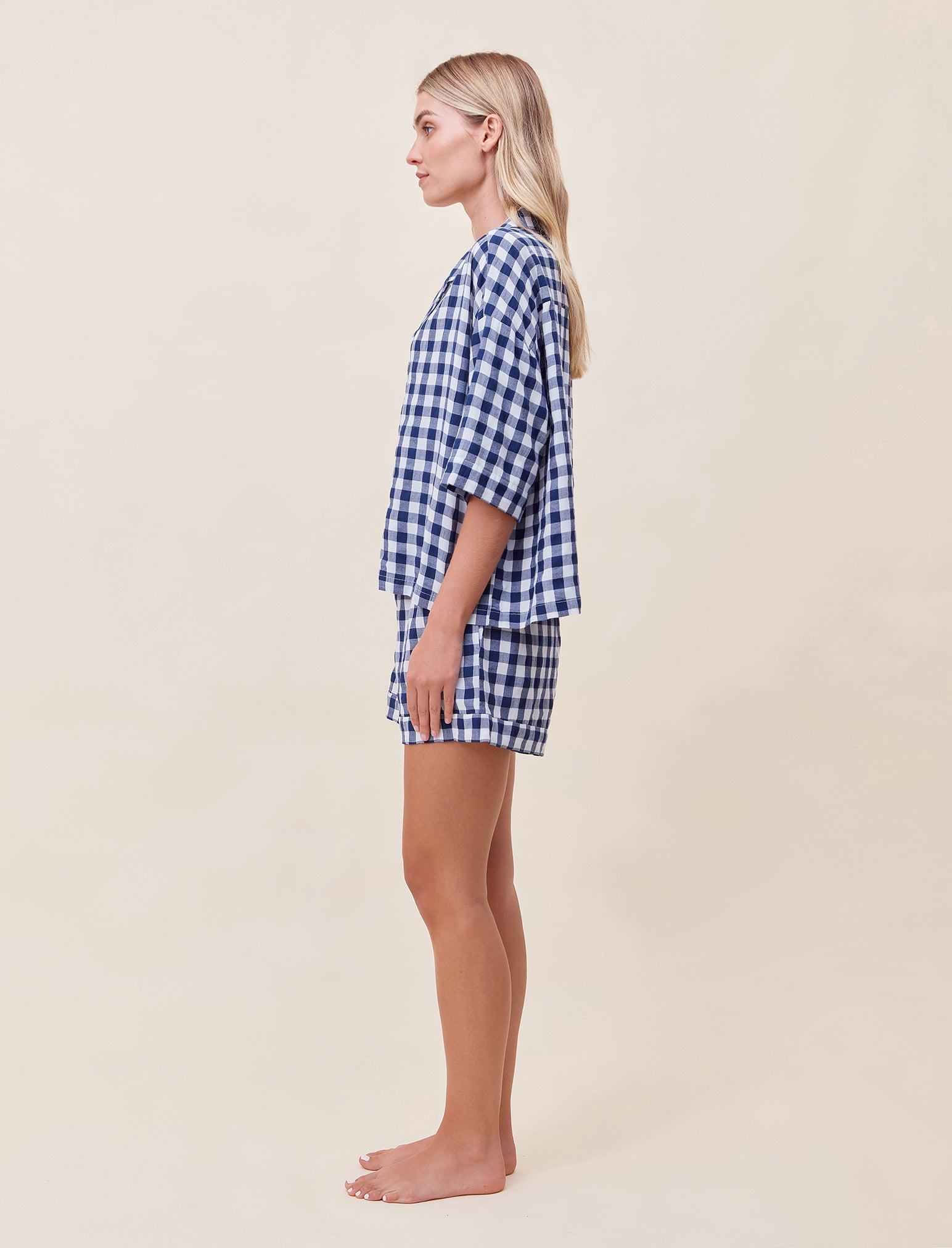 Seersucker Gingham Boxer PJ Set