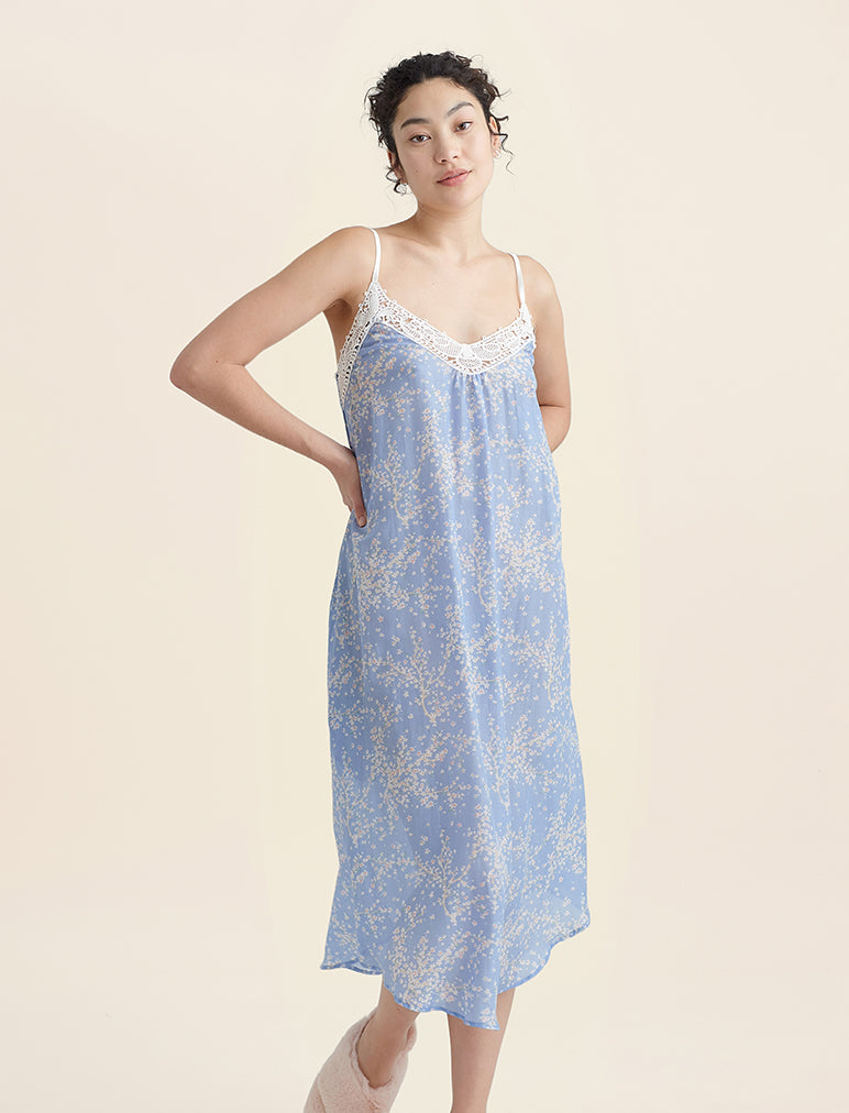 Cheri Blossom Lace Front Maxi Nightie