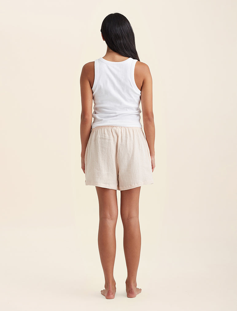 Ashley Textured Cotton Oversized Boxer Short