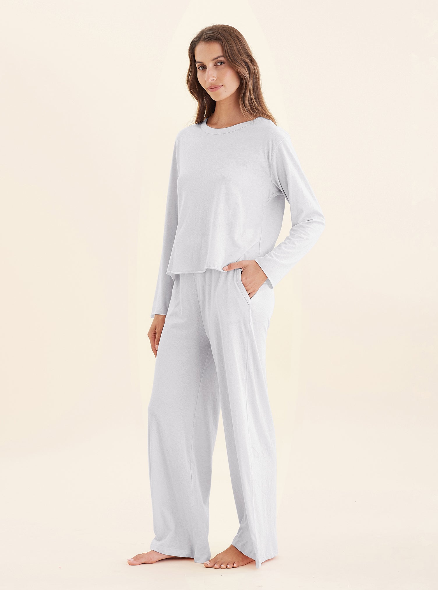 Jada Organic Cotton Knit Long Sleeve Boxy Tee