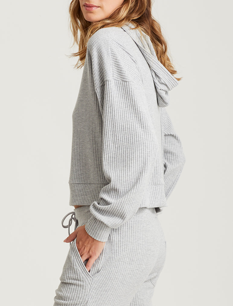 Cozy Winter Rib Crop Hoodie