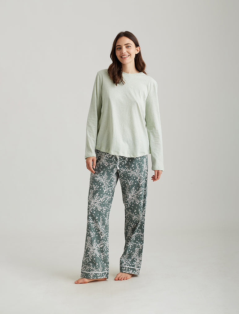 Cheri Blossom Organic Cotton Pant and Feather Soft LS Top