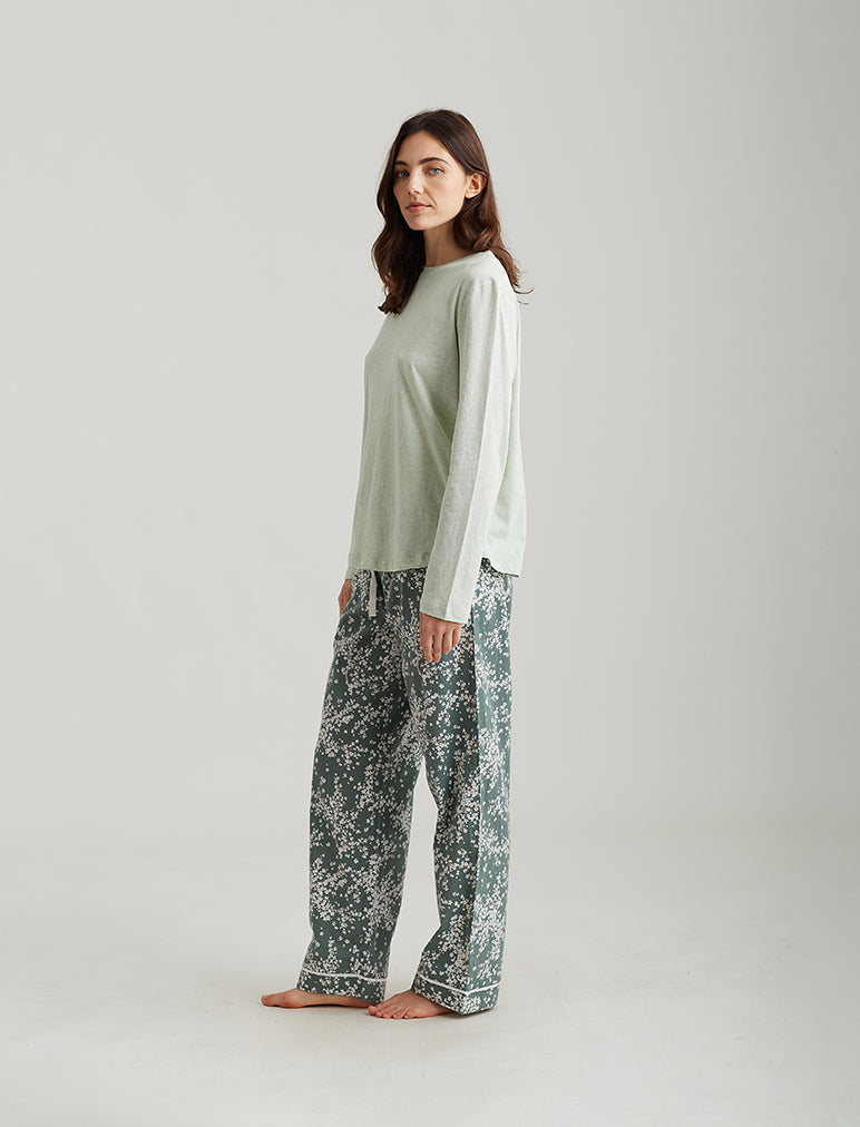 Cheri Blossom Organic Cotton Pant and Feather Soft LS Top
