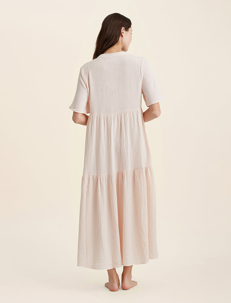 Ashley Textured Cotton Maxi Nightdress