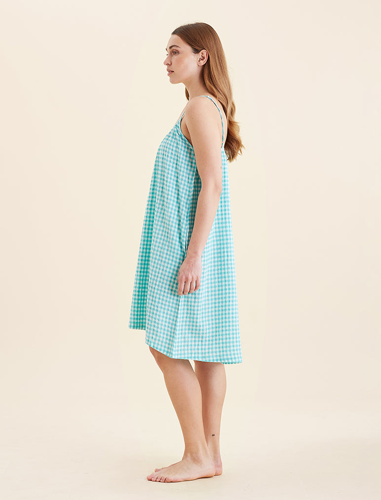 Seersucker Strappy Nightgown
