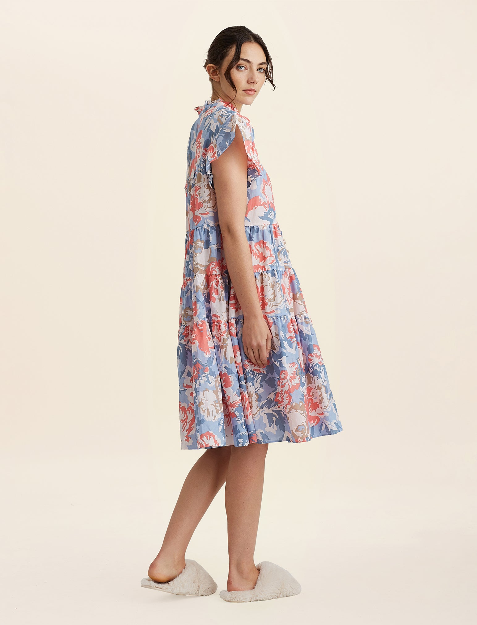 Karen Walker Ornamental Floral Flutter Panel Nightgown