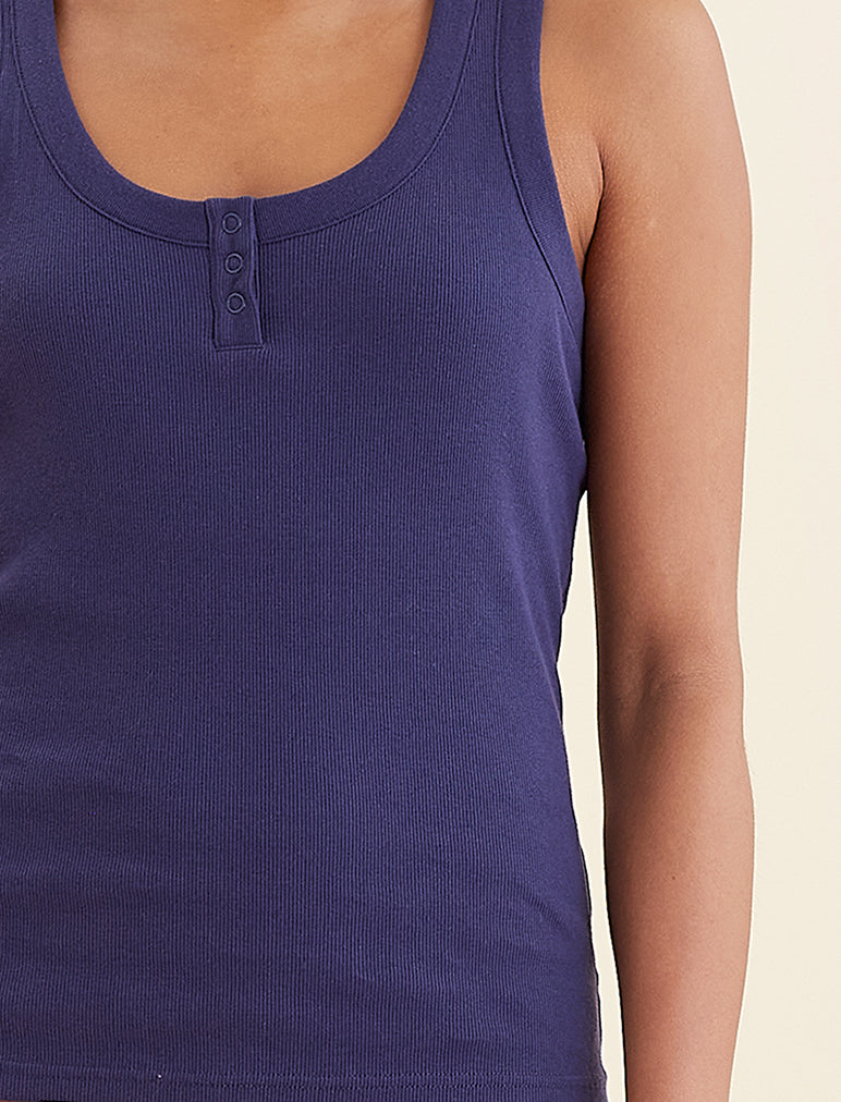 Milla Rib Shelf Bra Henley Tank