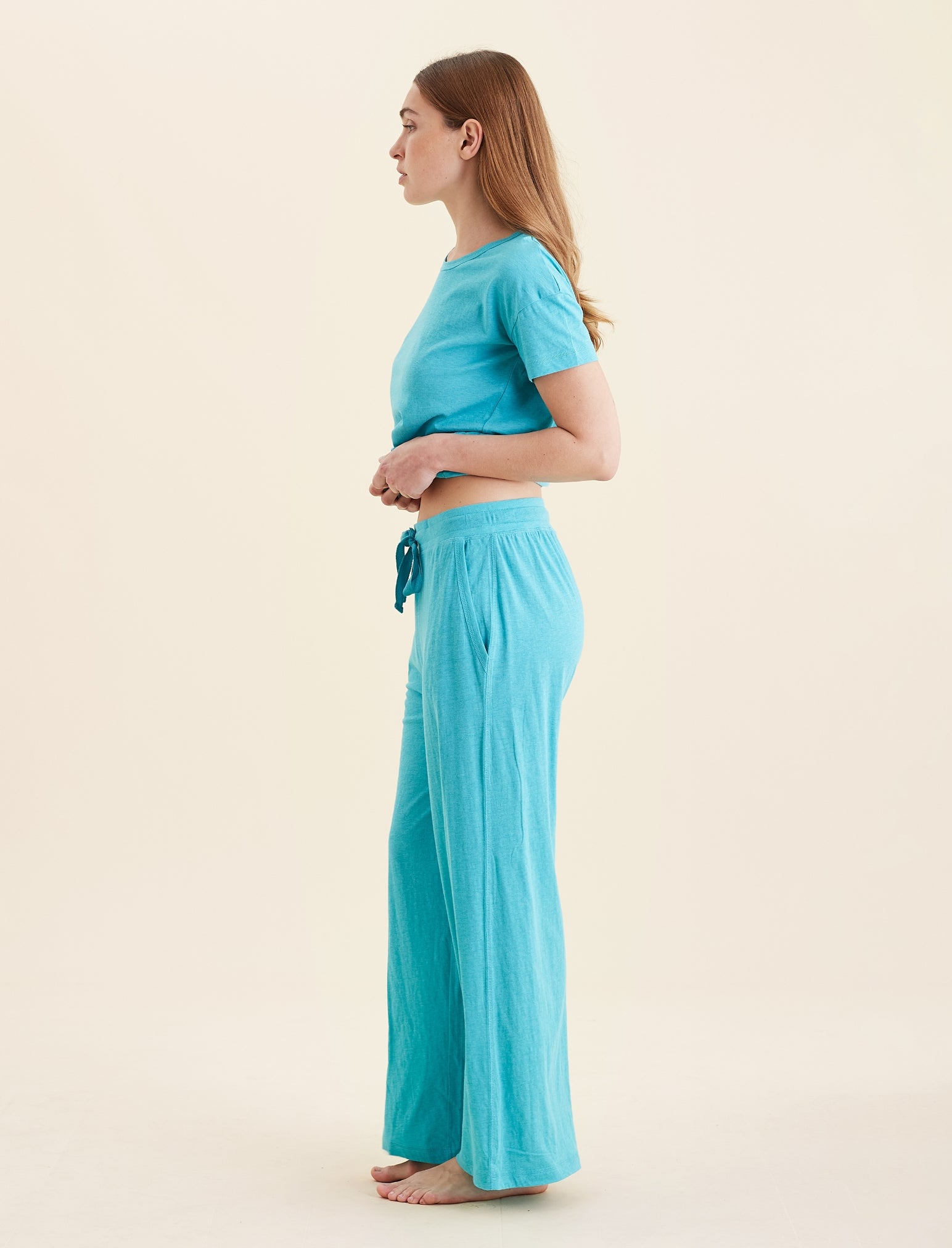 Jada Organic Cotton Knit Wide Leg Pant