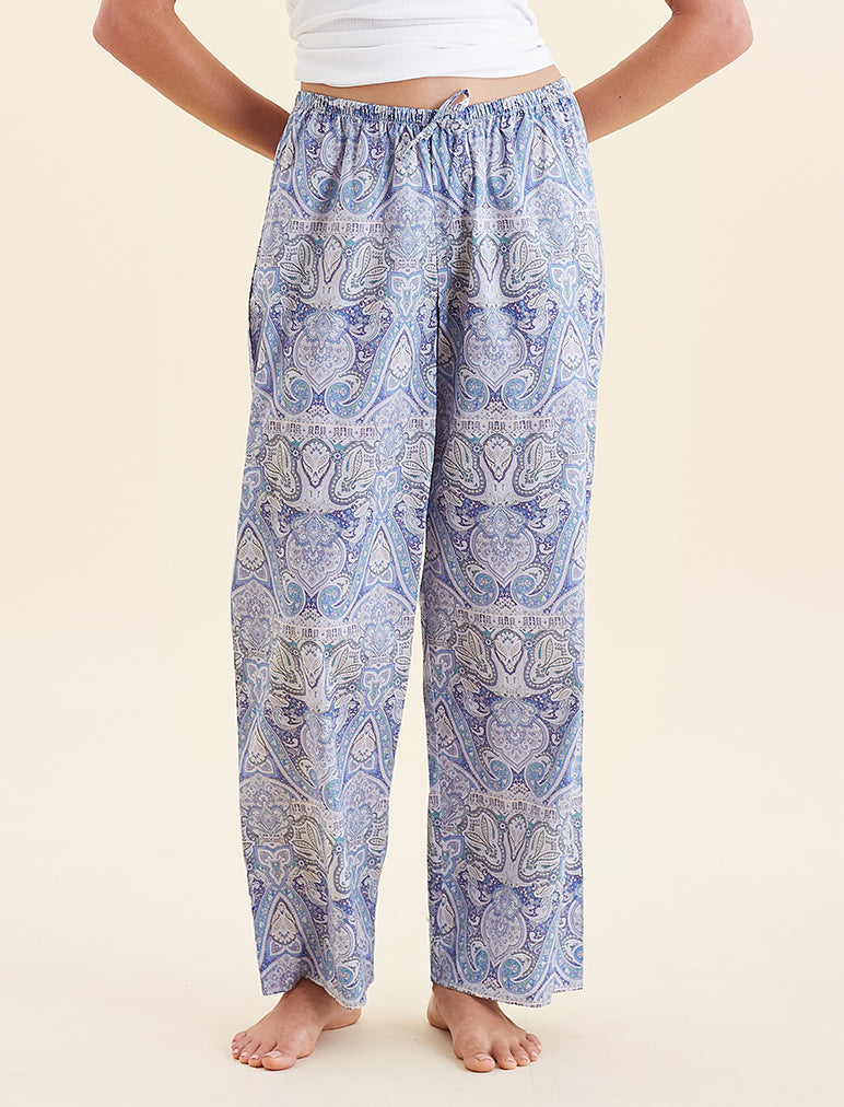 Papinelle Luxe Blue Spot Woven Pajama Set & Reviews