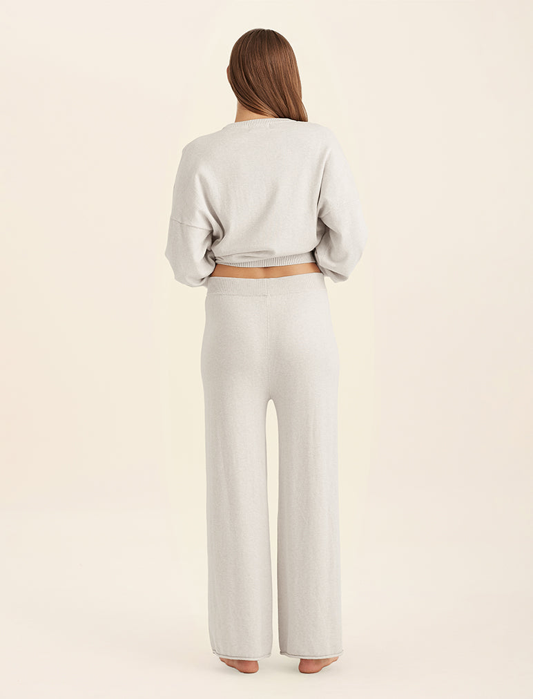 Cotton Cashmere Straight Leg Pant