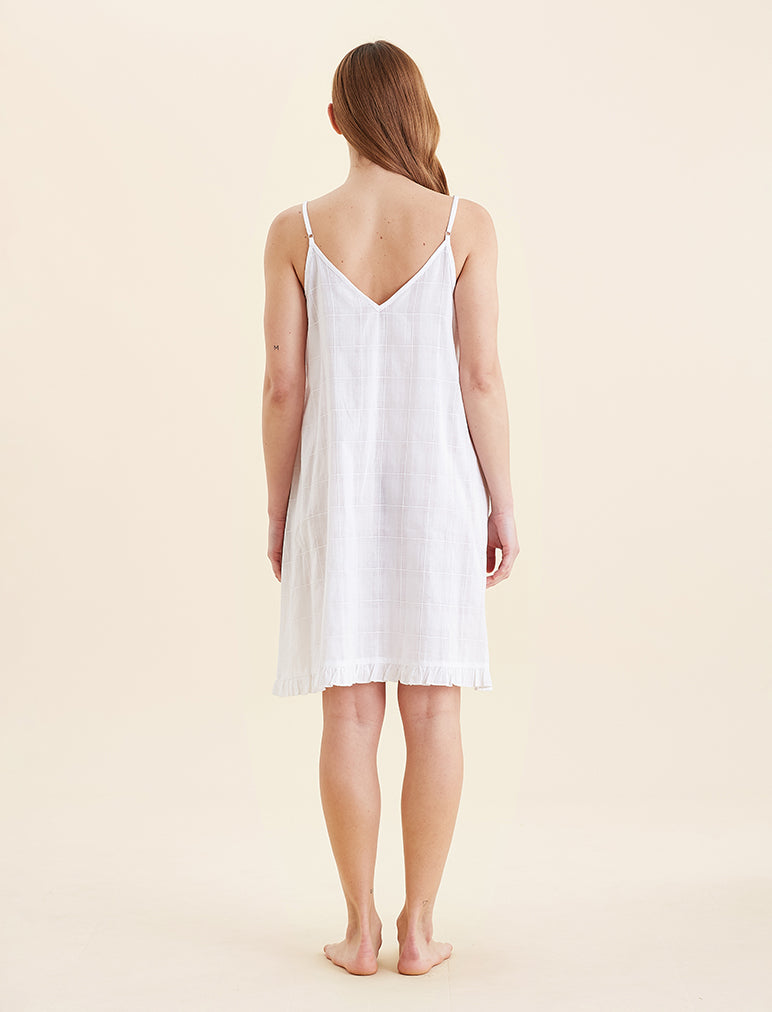 Ivy Organic Cotton Frill Strappy Nightie