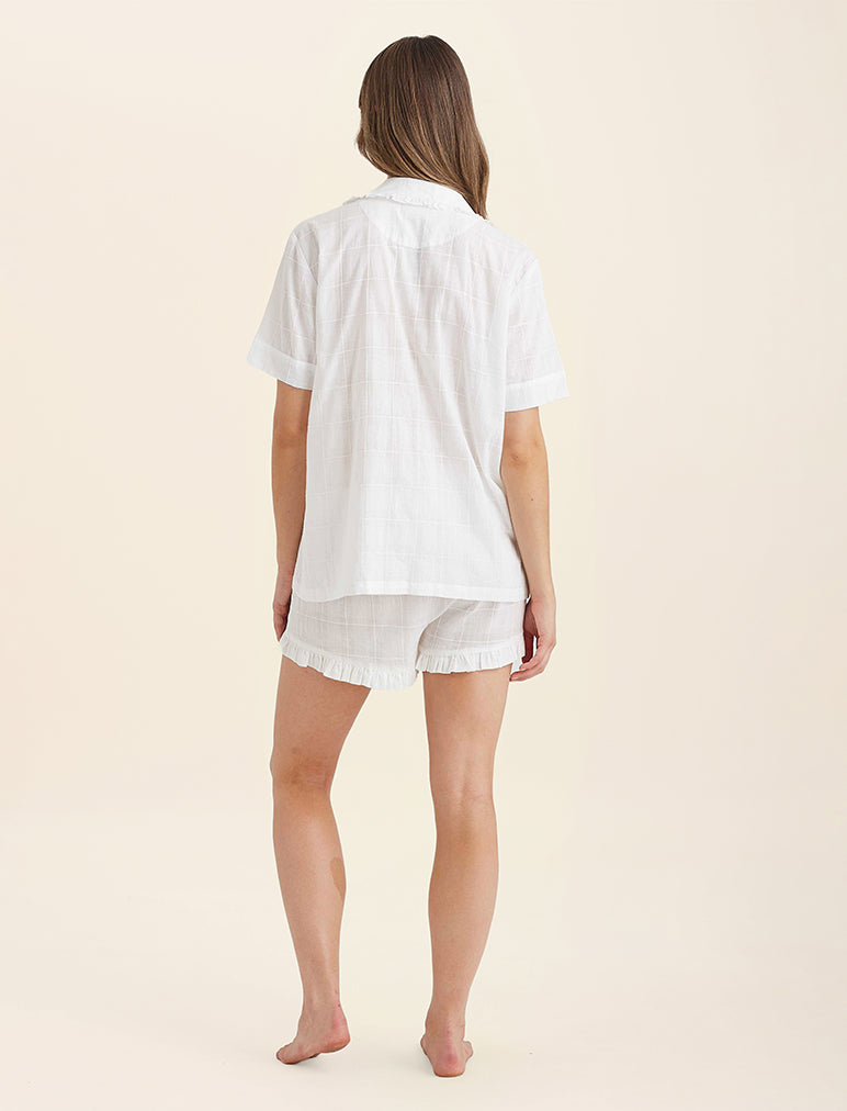 Ivy Organic Cotton Frill Short Sleeve PJ Shirt
