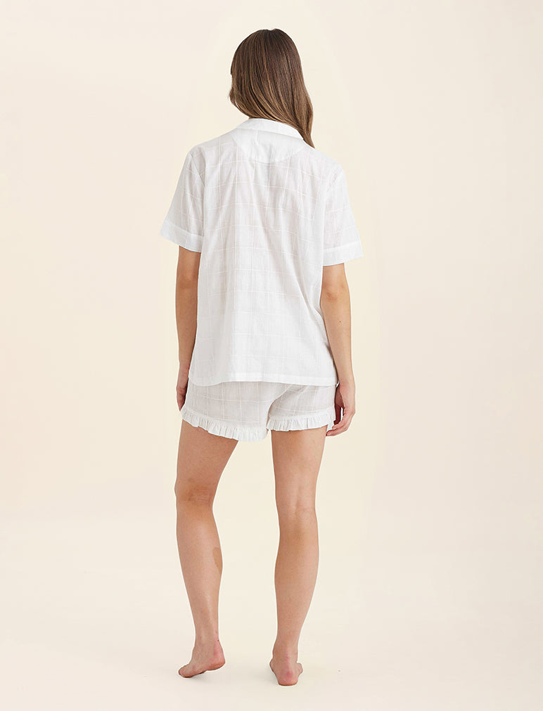 Ivy Organic Cotton Frill Short Sleeve PJ Shirt