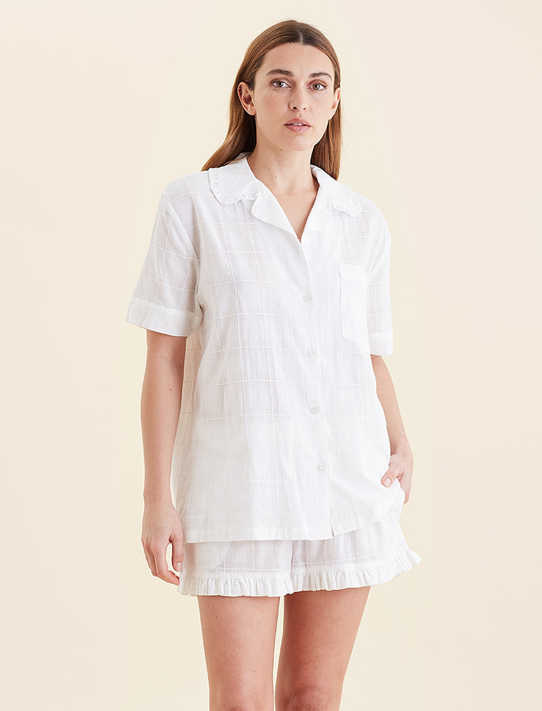 Ivy Organic Cotton Frill Boxer PJ Set