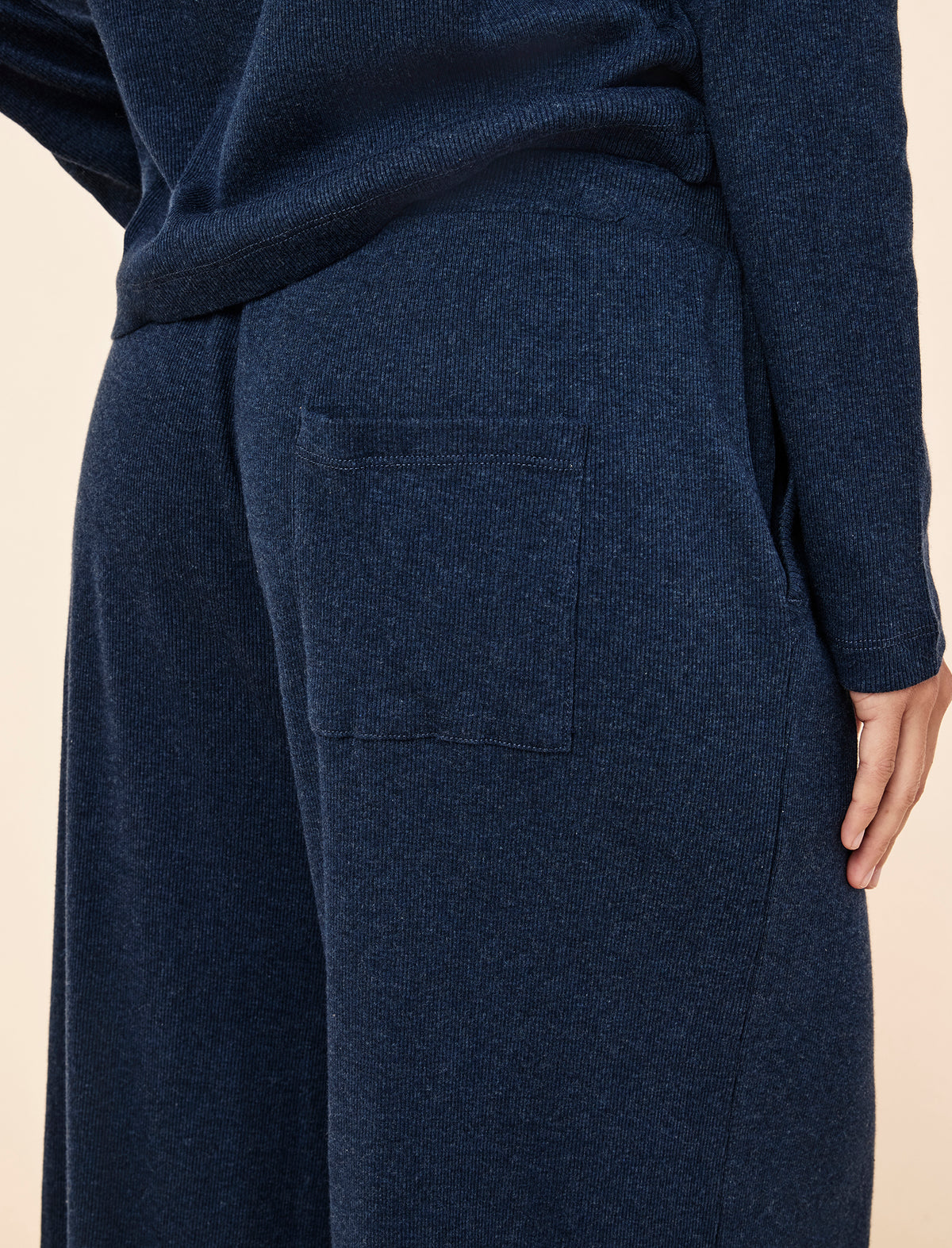 Soft Baby Rib Long Sleeve Tee & Wide Leg Pant Set
