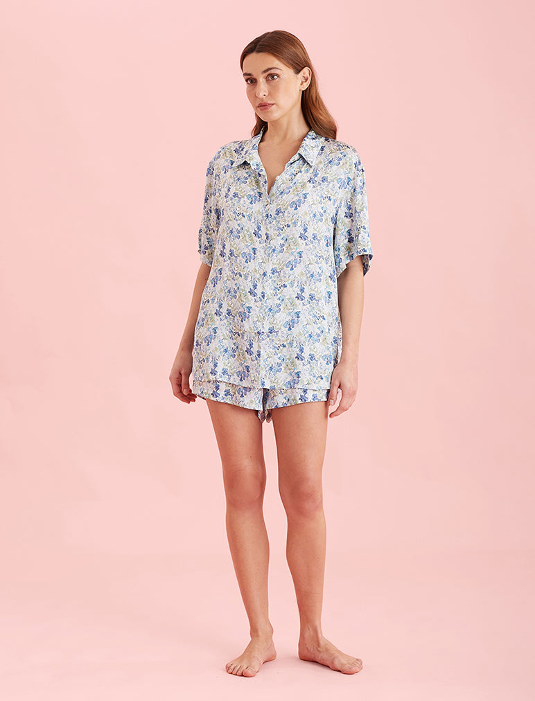 Lily Jane Satin Short Sleeve Shirt