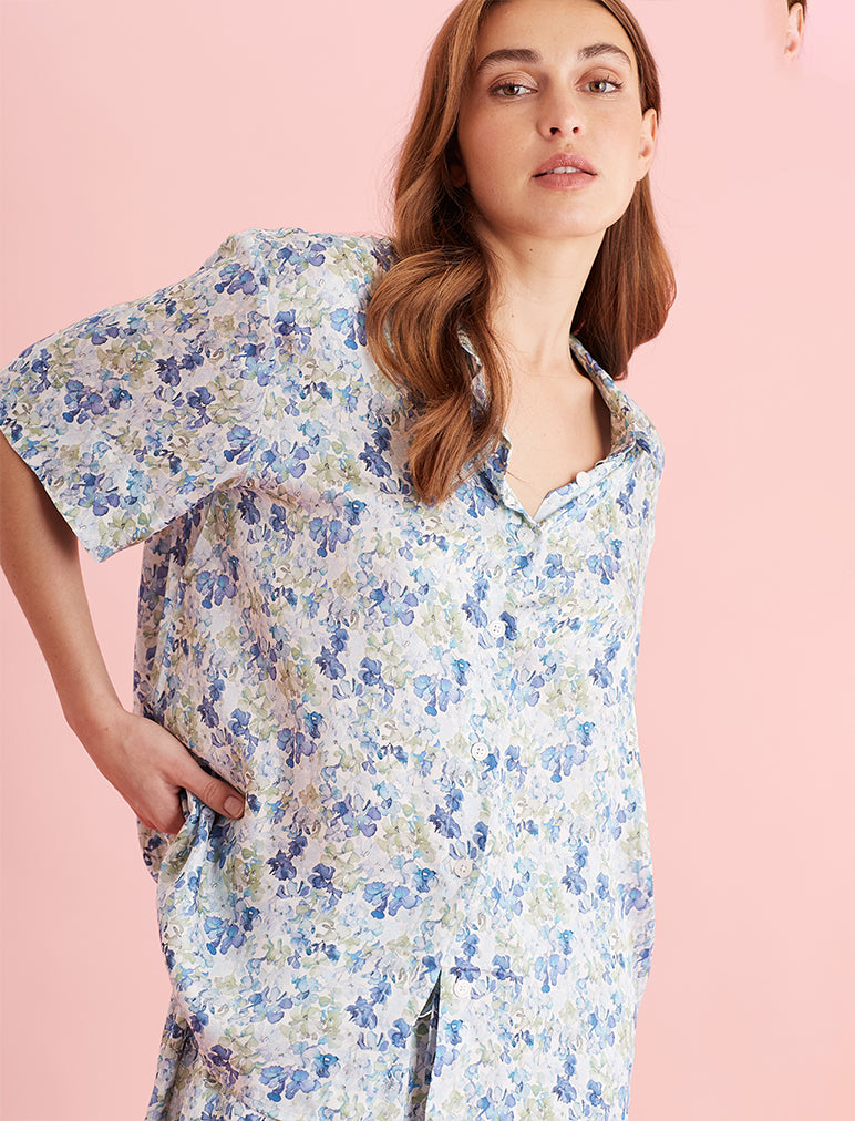 Lily Jane Satin Short Sleeve Shirt