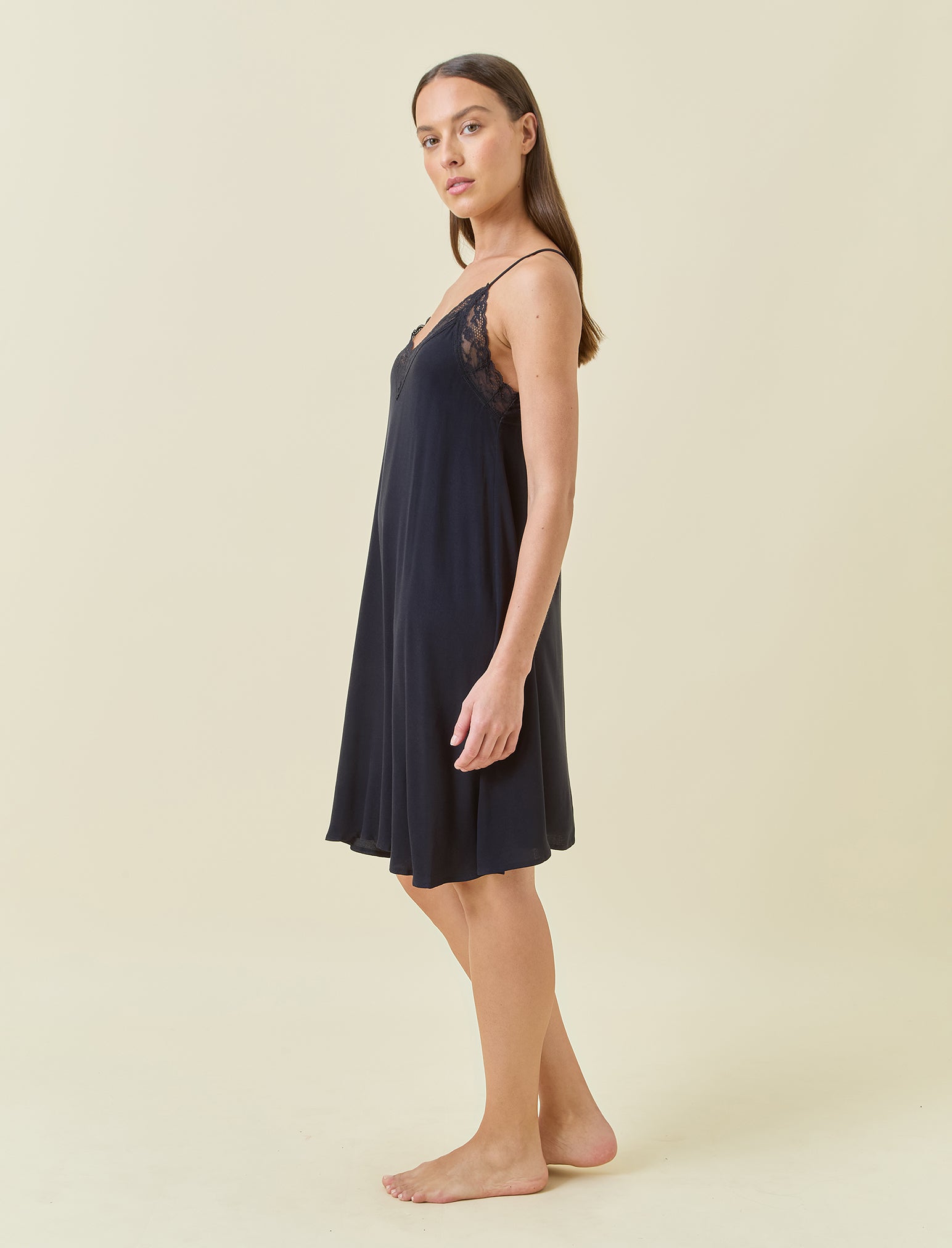 Talia Lace Front Midi Nightgown